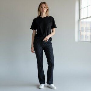 METAPHOR EUC Women's Modern Fit Bootcut Pinstripe Trouser/Pants Black |‎ Size 10